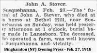 Stover, John A